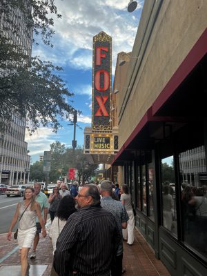 Fox theatre, waiting in line to see the cowboy junkies!