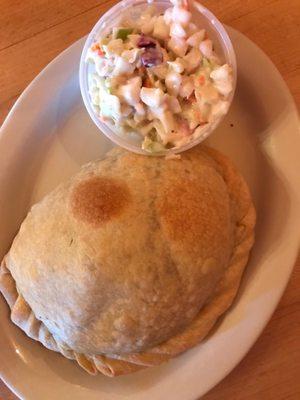 Pasties were good.  They come with a side of coleslaw.