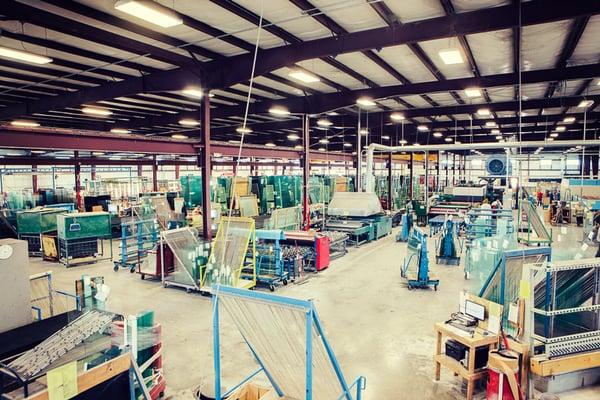 Interior of Custom Glass Products in Weston, WI