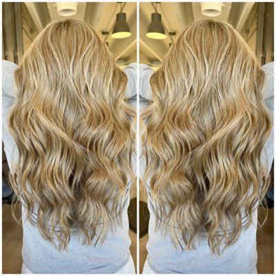 Warm vanilla all over highlights with color