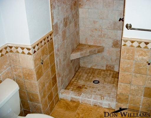 If you are looking for one of the best general contractors in Campbell, you've found him! Hand tiled rustic shower stall.