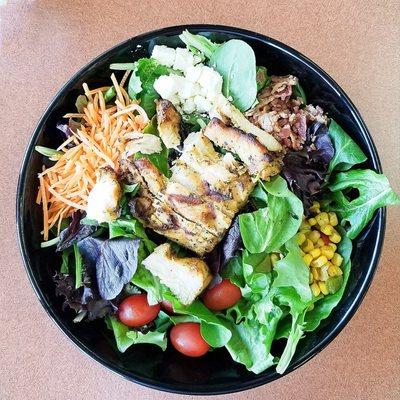 Yummy grilled chicken salad.