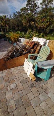 Damaged wood from Hurricane Ian.