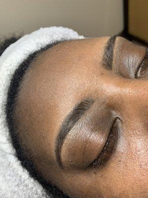 Brow trim, wax, and shape