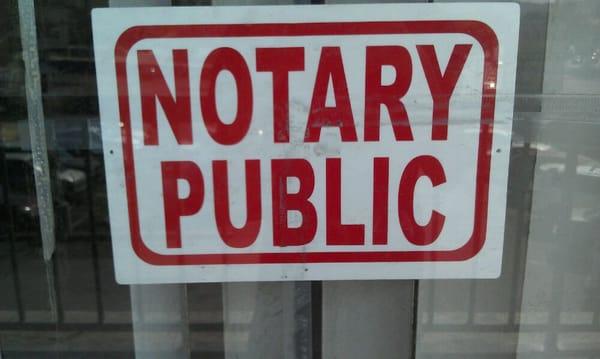 Notary service available here.