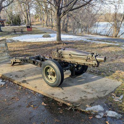 M1A1 howitzer from World War II, one of 4900+ made. Kordiak Park is on the 4900 block. Coincidence??