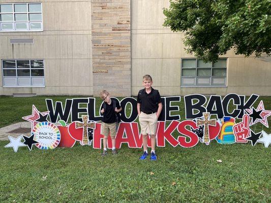 First day of 5th & 1st Grade at our new school