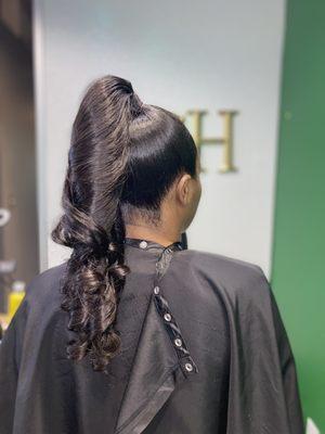 Sleek high ponytail