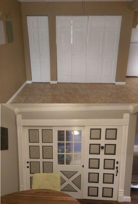 Laundry Room Remodel With Salvaged Doors and Woodwork