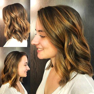 Chocolate Caramel Balayage Painted Highlights