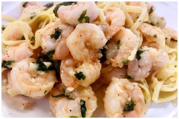 Shrimp Scampi over Linguine