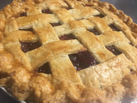 Cherry pie.  Our bakery takes special orders for occasions and events of all sizes. Cakes, cookies, pastries, pies. Call and talk to Katie