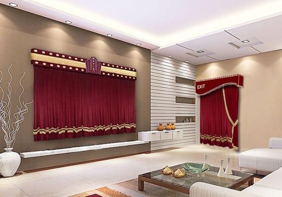 Home theater curtains and home theater backdrops