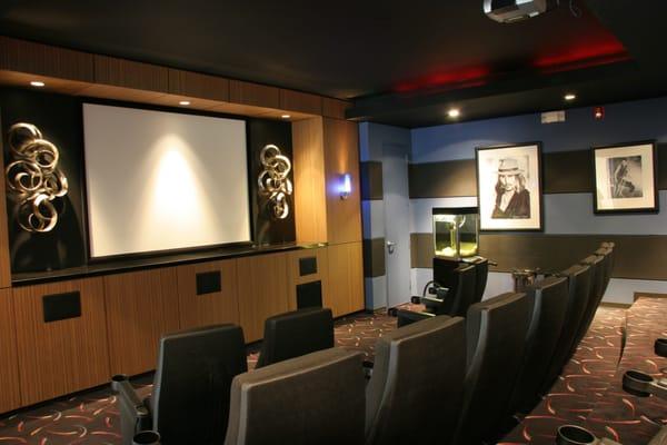 Lofts on Post Oak movie theater room