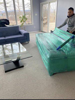 another couch wrapped ready to move!