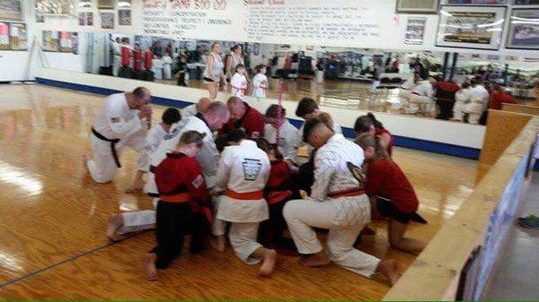 Tournament of Champions.  Prayer before the tournament begins.