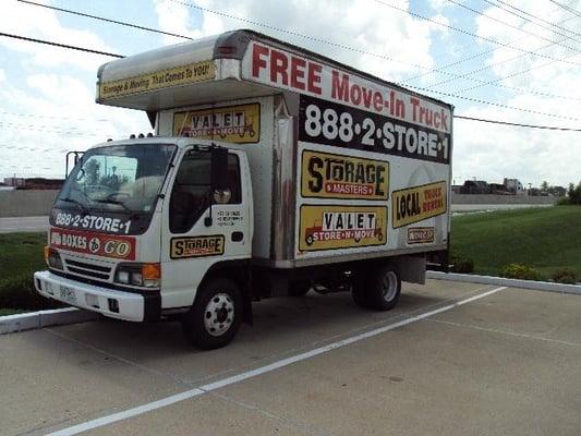 Our customers receive 8 hours and 20 miles FREE in this 14 foot box truck that comes equipped with a dolly and furniture pads!