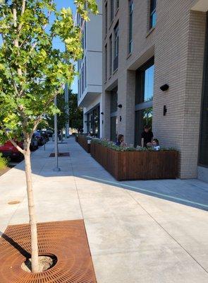 Outside dining gets nice shade in evening