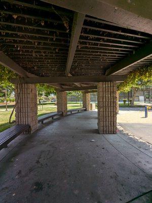 Shady area by the playground