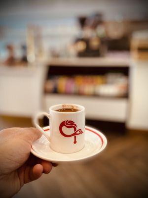 Armenian Coffee. Yummy!!! And as a bonus it came in a cup with my name initial in Armenian.