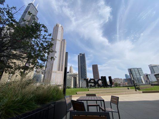 Outdoor seating at old post office