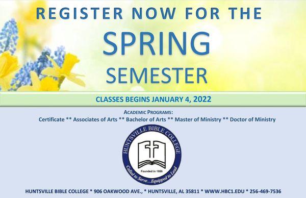 REGISTER NOW FOR HBC SPRING BEGINS JANUARY 4, 2021