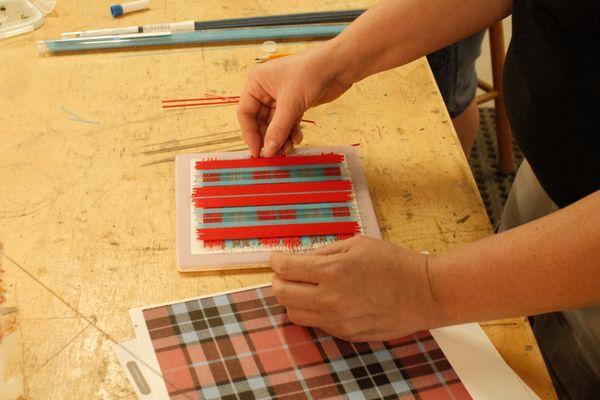 Constructing a fused tartan dish