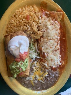 Chimichanga and chili Relleno