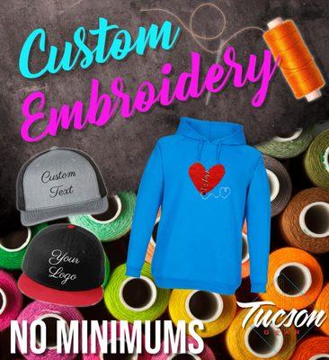 We offer personalized embroidery at our shop! Explore a wide range of customization options, including the ability to bring your own items!