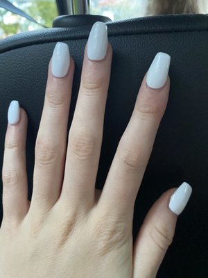 white acrylic nails