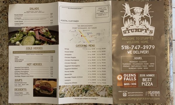 Menu - side 1