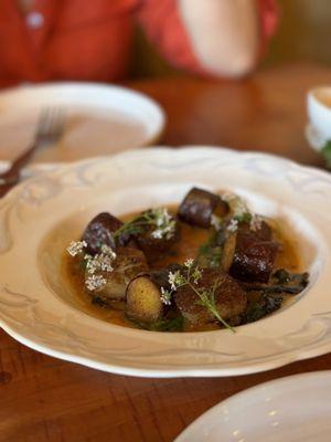 Scallops with grilled sweet potatoes