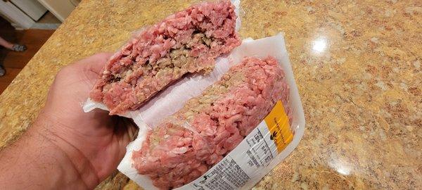 1 of 2 packages of rancid beef purchased at Giant Food Dundalk, MD