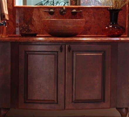 Cabinet copper metallic finish