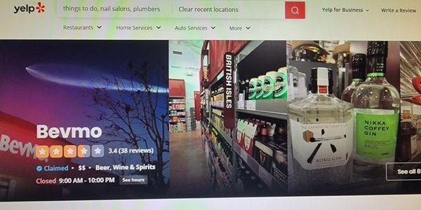 Bevmo placed my pic at the top (see top left on their Yelp page).