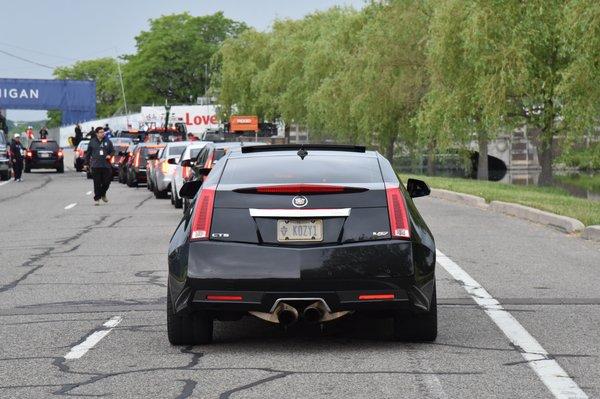 Getting our Cadillacs on the Belle Isle IndyCar track for a few hot laps was a blast! Glad our guys helped save the Indy race for 3 more yrs