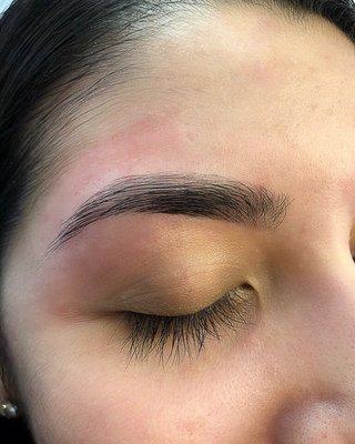 Eyebrow wax and eyebrow tint