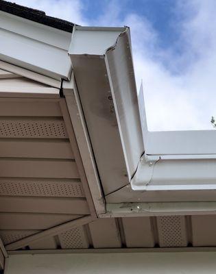 Leaking gutters. The gutters look like we've had them for years.