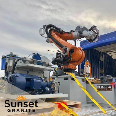 Our new robot arriving at Sunset Granite