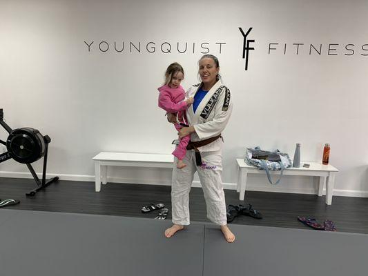 Kristina and Everly getting some mat time in.