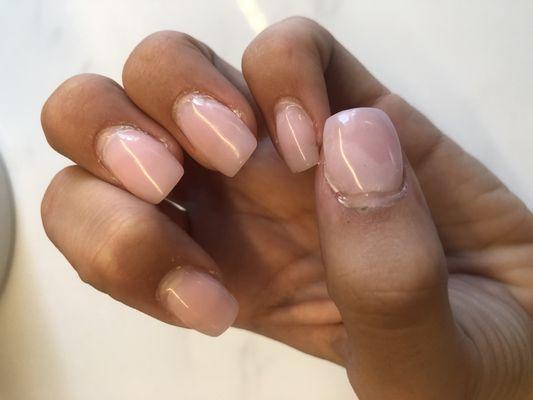 almost all nails are peeling and when first applied, they didnt clean nails therefore leaving dirt under them