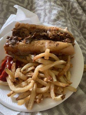 Surf n turf philly with fries