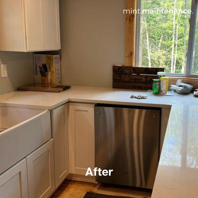 Before and After kitchen standard cleaning by Mint Maintenance!