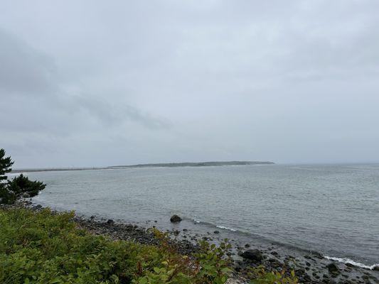 Vineyard Sound/ entrance to Cuttyhunk Harbor in the distance