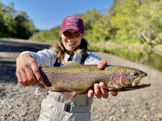 Nice rainbow caught white Fly fishing the White River.