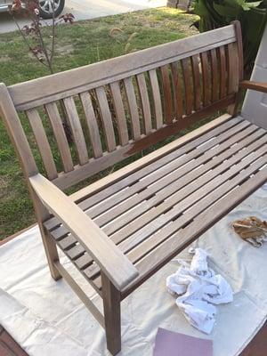 Exterior bench teak oil stain