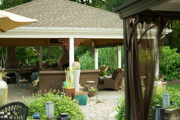 outdoor Pergola with custom features