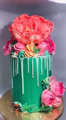 Fresh Flowers Cake