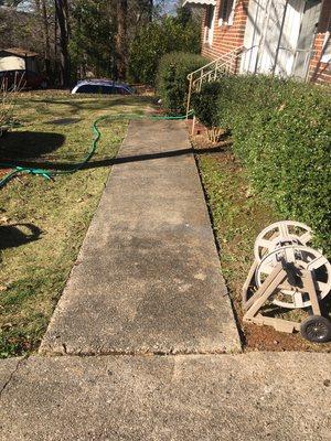 Front walkway pressure washed(Before)