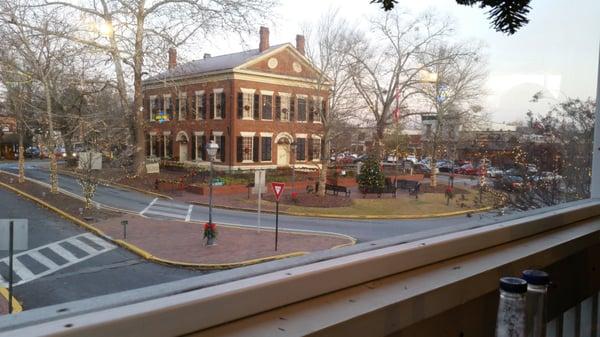 This is the view of the square from my table upstairs. .. awesome - sauce